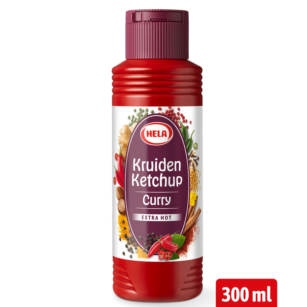 Hela Kruiden Ketchup Curry Extra Hot 300 ml