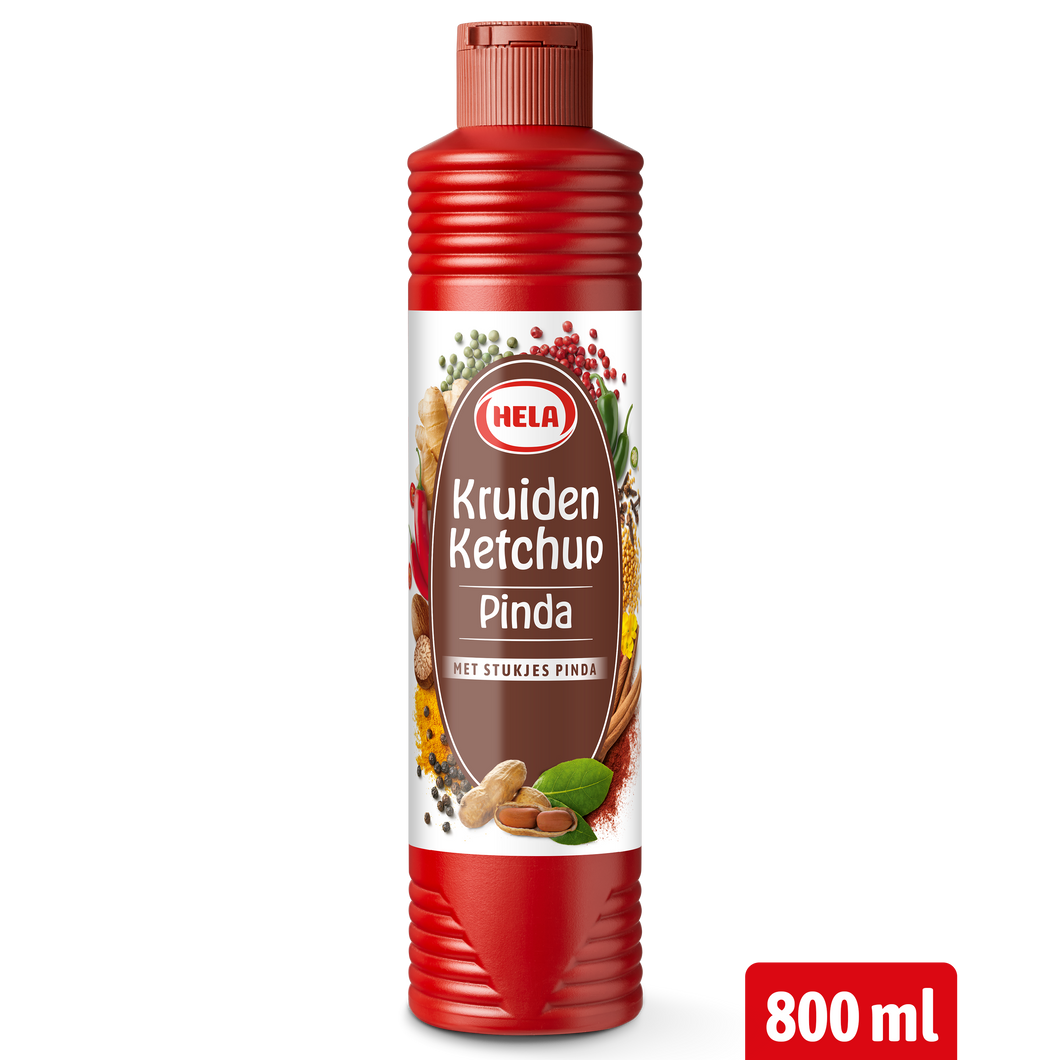 Hela Kruiden Ketchup Pinda 800 ml