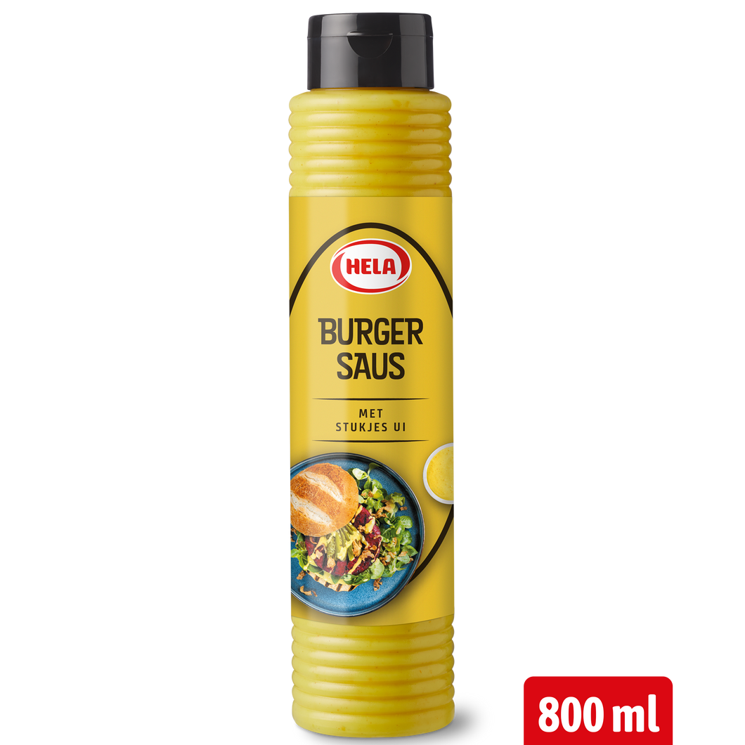 Hela Burgersaus met Stukjes Ui 800 ml