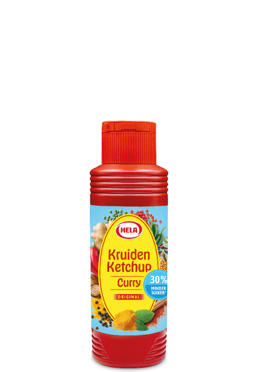 Hela Kruiden Ketchup Curry Original 30% minder suiker 300 ml