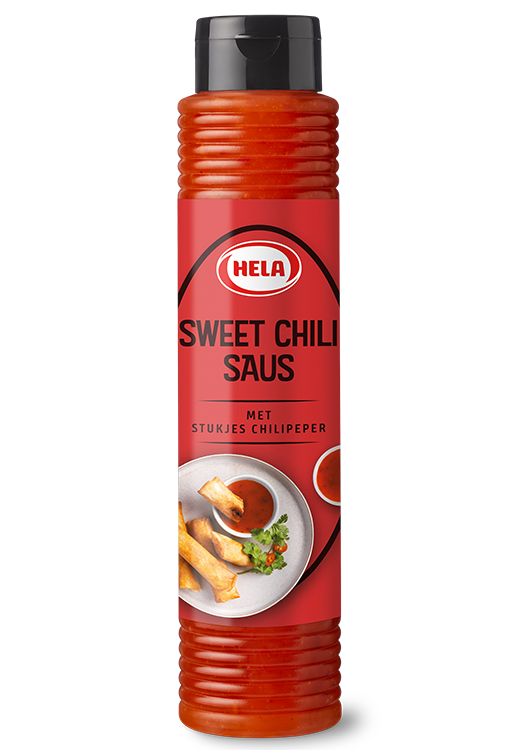 Hela Sweet Chilisaus met Stukjes Chilipeper 800 ml